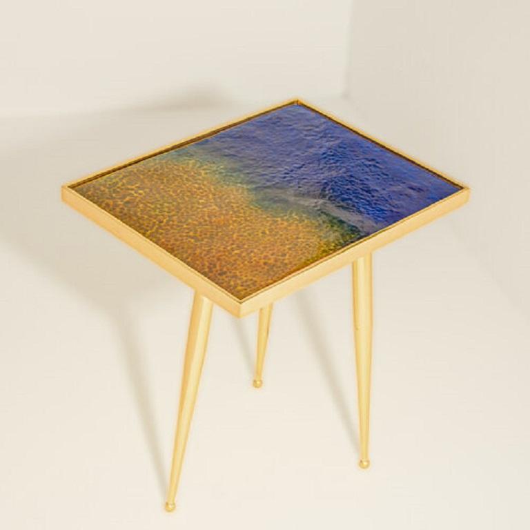 Yellow (POLISHED BRASS) Marea Estate Side Table by form A 2
