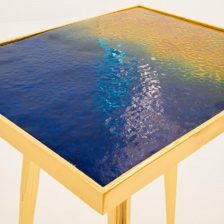 Yellow (POLISHED BRASS) Marea Estate Side Table by form A 4