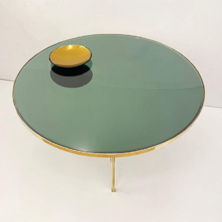 Yellow (POLISHED BRASS) Riflesso Center and Dining Table by form A 4