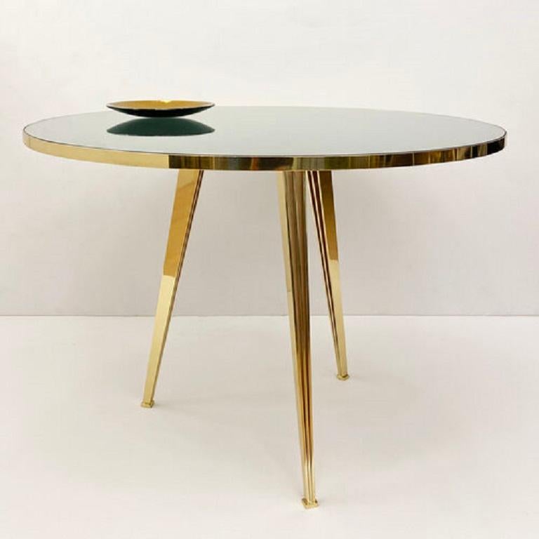 Yellow (POLISHED BRASS) Riflesso Center and Dining Table by form A 3