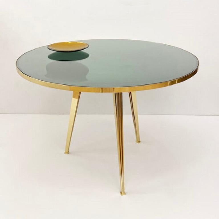 Yellow (POLISHED BRASS) Riflesso Center and Dining Table by form A 2