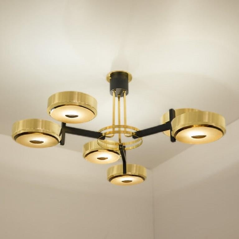 Yellow (POLISHED BRASS) Eclissi Ceiling Light by form A-Carved Glass Version 2