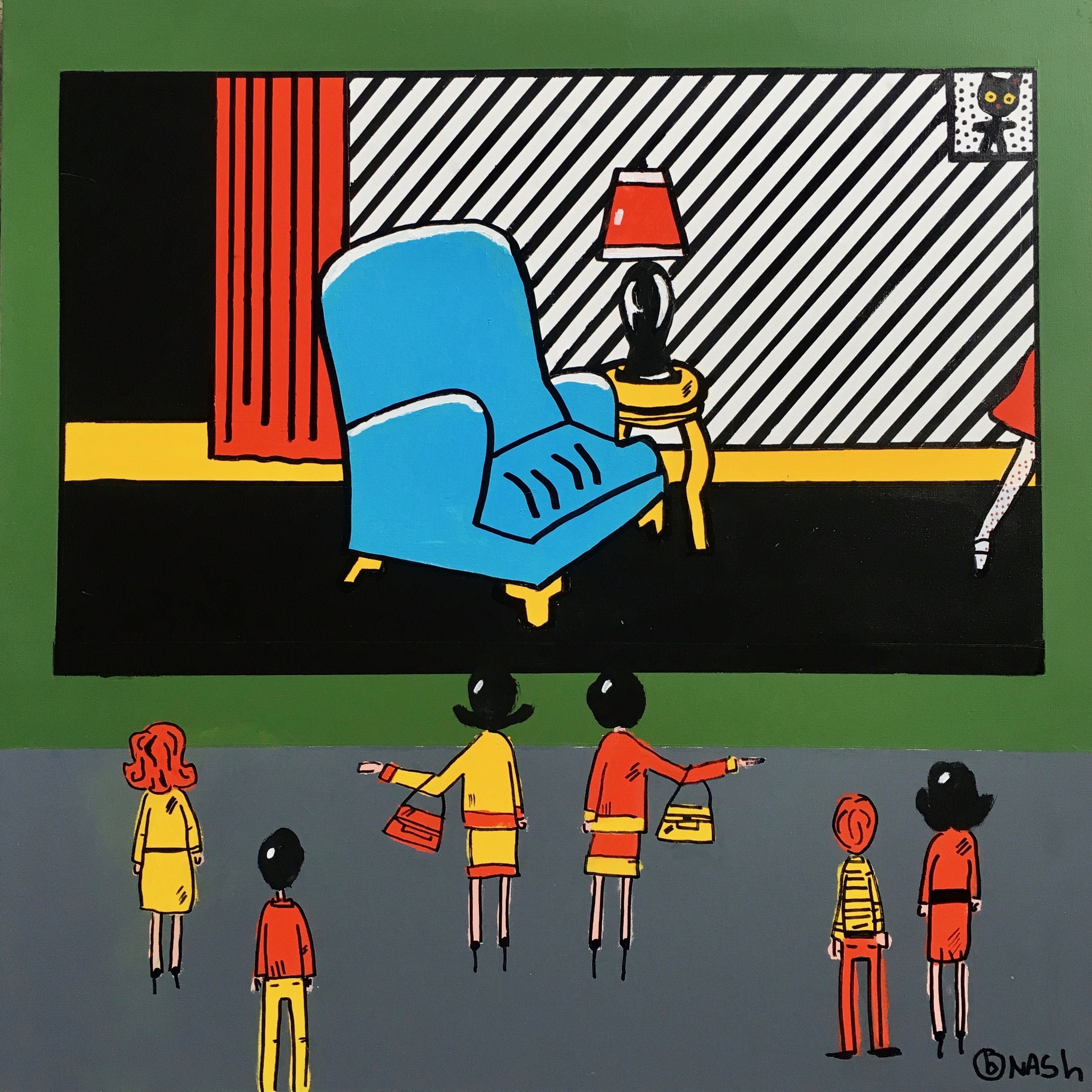 Lichtenstein S Blue Chair Museum Painting Acrylic On Canvas