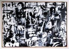 Peinture, acrylique sur toile, noir et blanc