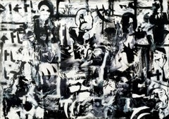 Schwarz-Weiß, Gemälde, Acryl auf Leinwand