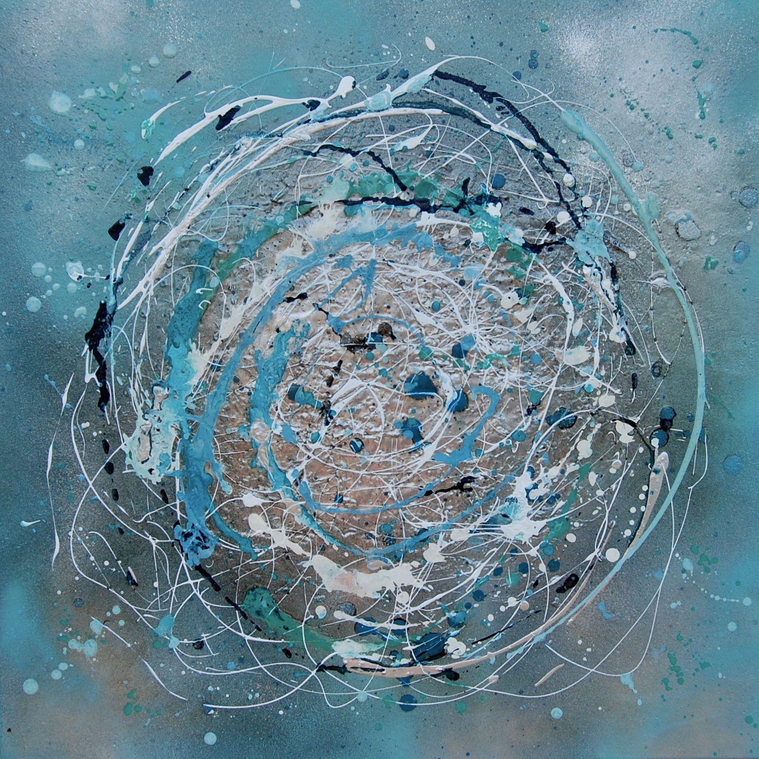 Rachel McCullock Abstract Painting - Silver Moon, Painting, Acrylic on Canvas