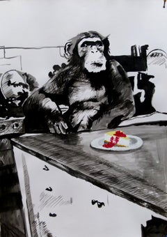 Monkey, Painting, Acrylic on Paper