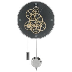 Vivace Teckell Takto Contemporary Mechanical Glass Wall Clock with Pendulum
