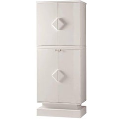 Armored Contemporary Jewelry Armoire Safe in White Polished Bird’s-Eye Maple