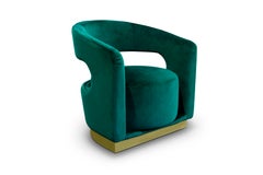 Ellen Armchair in Green Velvet