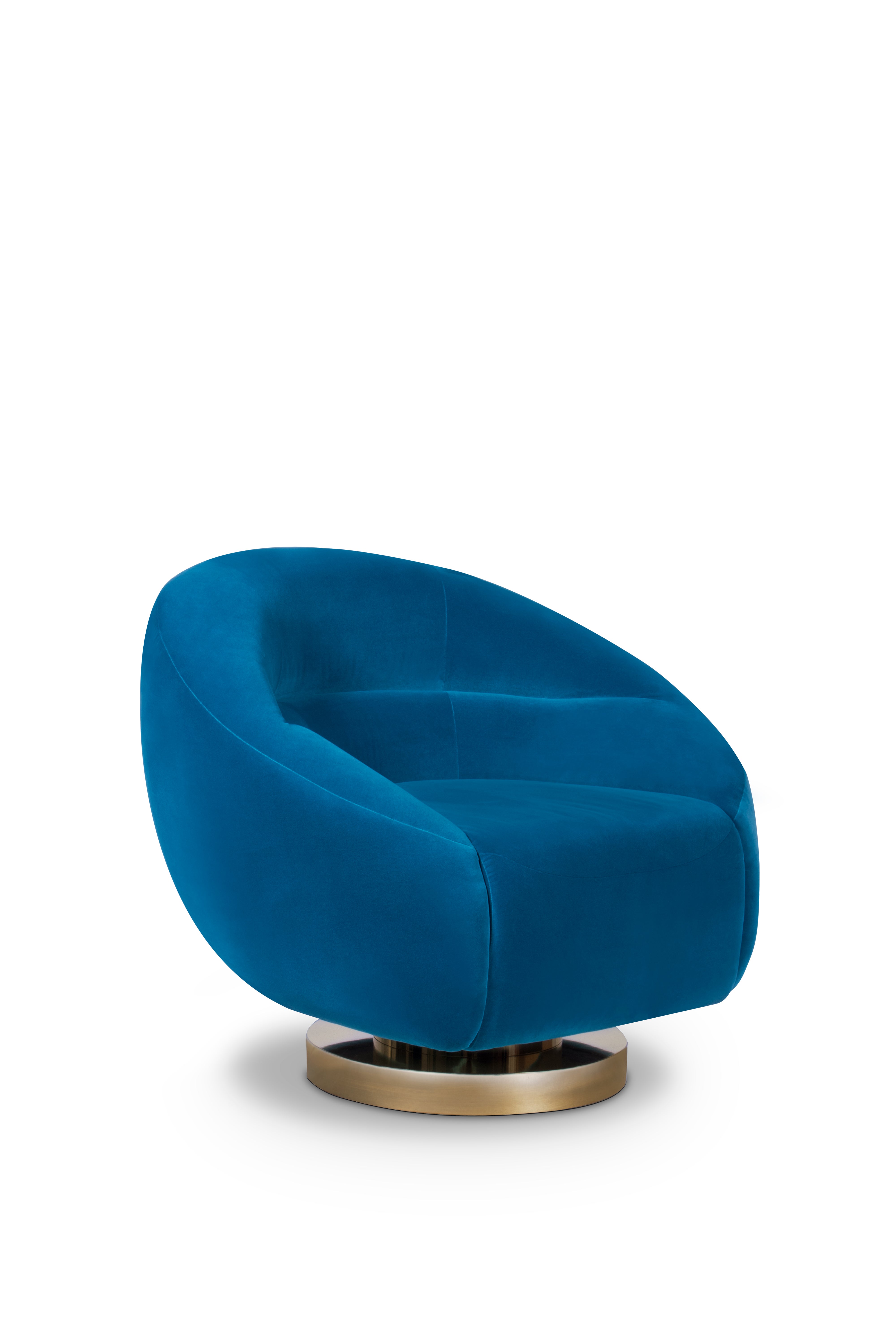 Mansfield-Sessel aus blauem Samt im Angebot