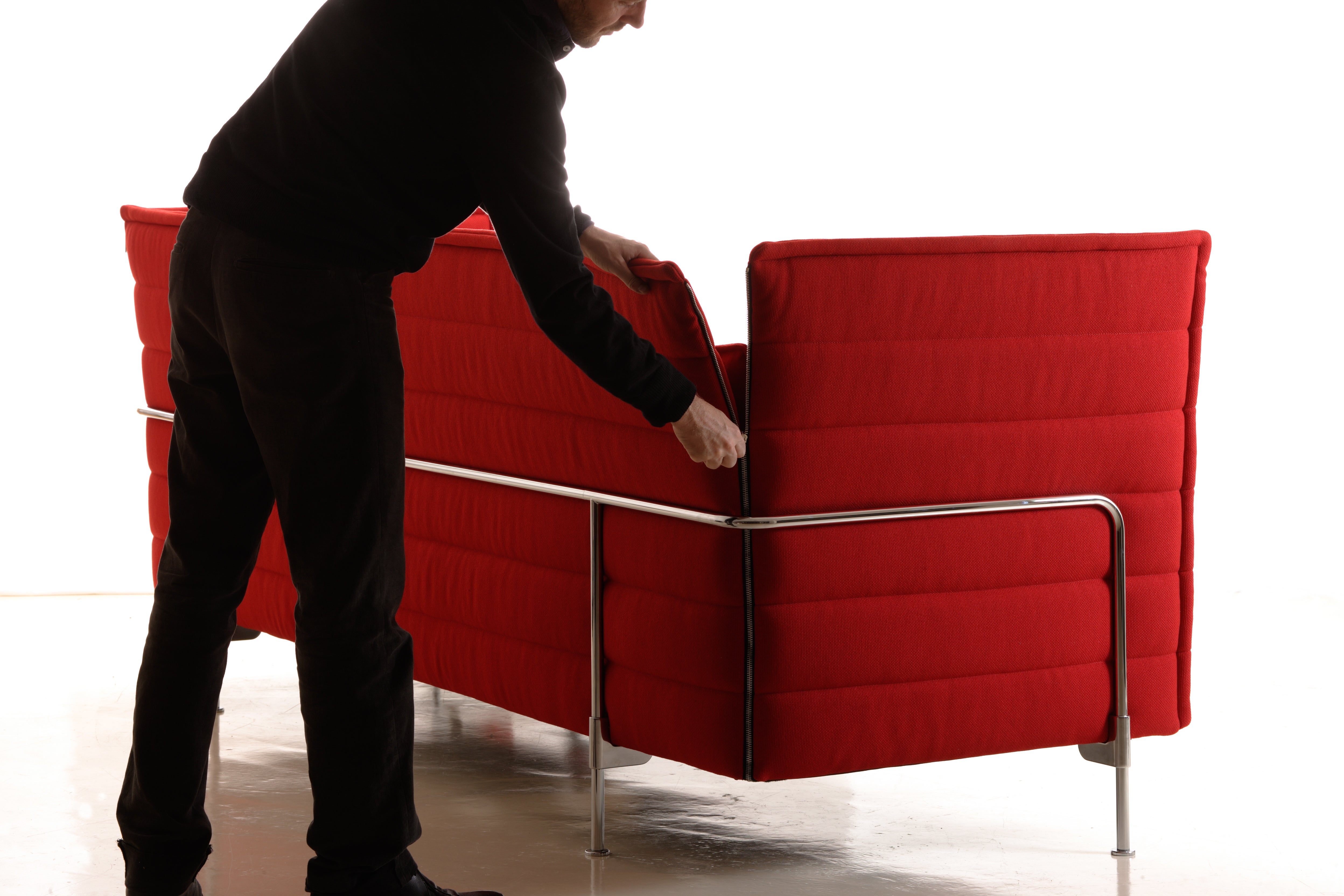 Vitra Alcove 2 Seater Sofa In Ivory Laser By Ronan And Erwan Vitra Alcove 2 Seater Sofa In Ivory