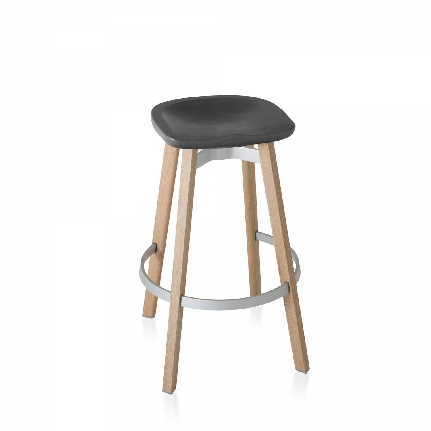 Emeco Su Barstool In Wood W Charcoal Seat By Nendo For Sale At 1stdibs