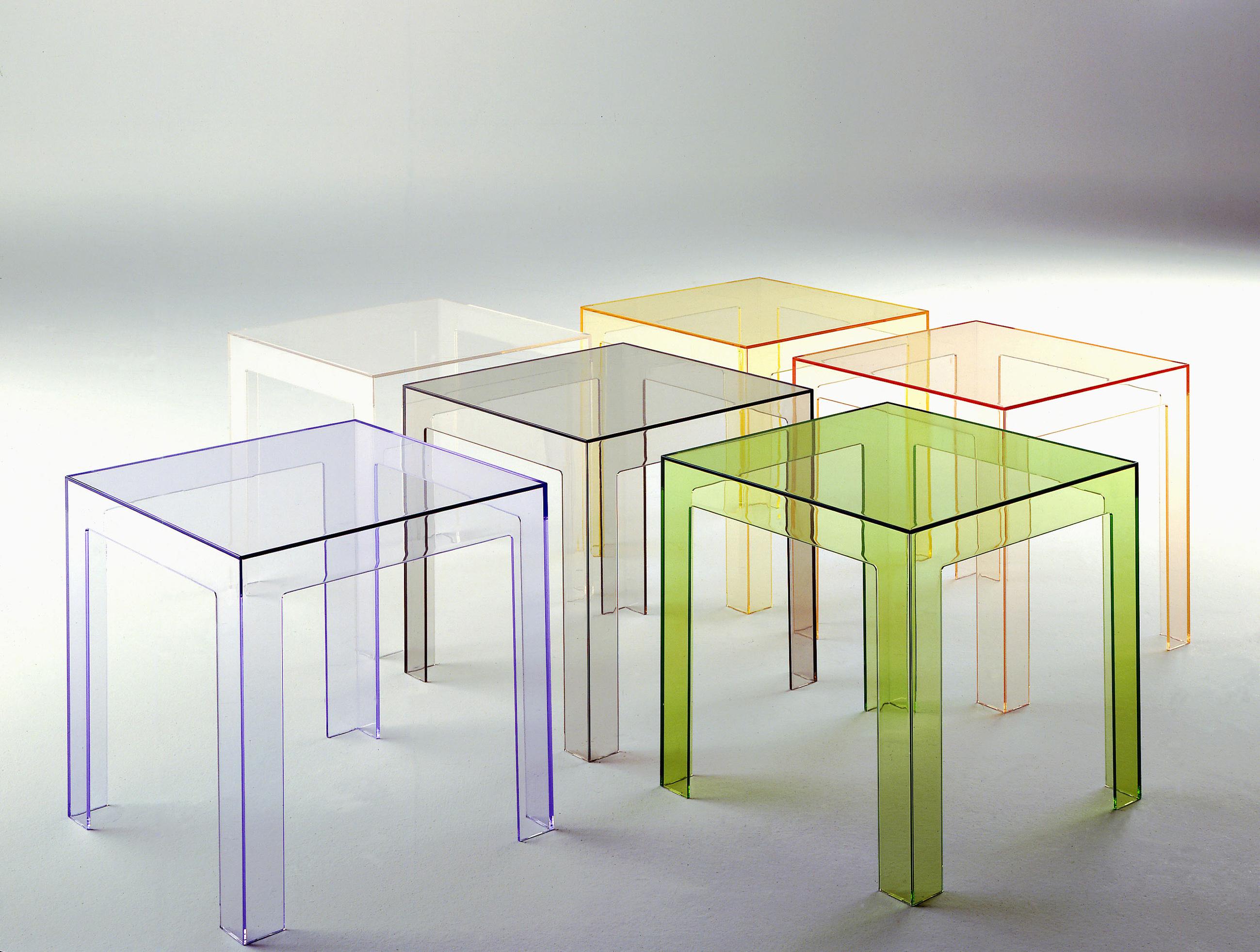 Modern Kartell Jolly Side Table in Crystal by Paolo Rizzatto