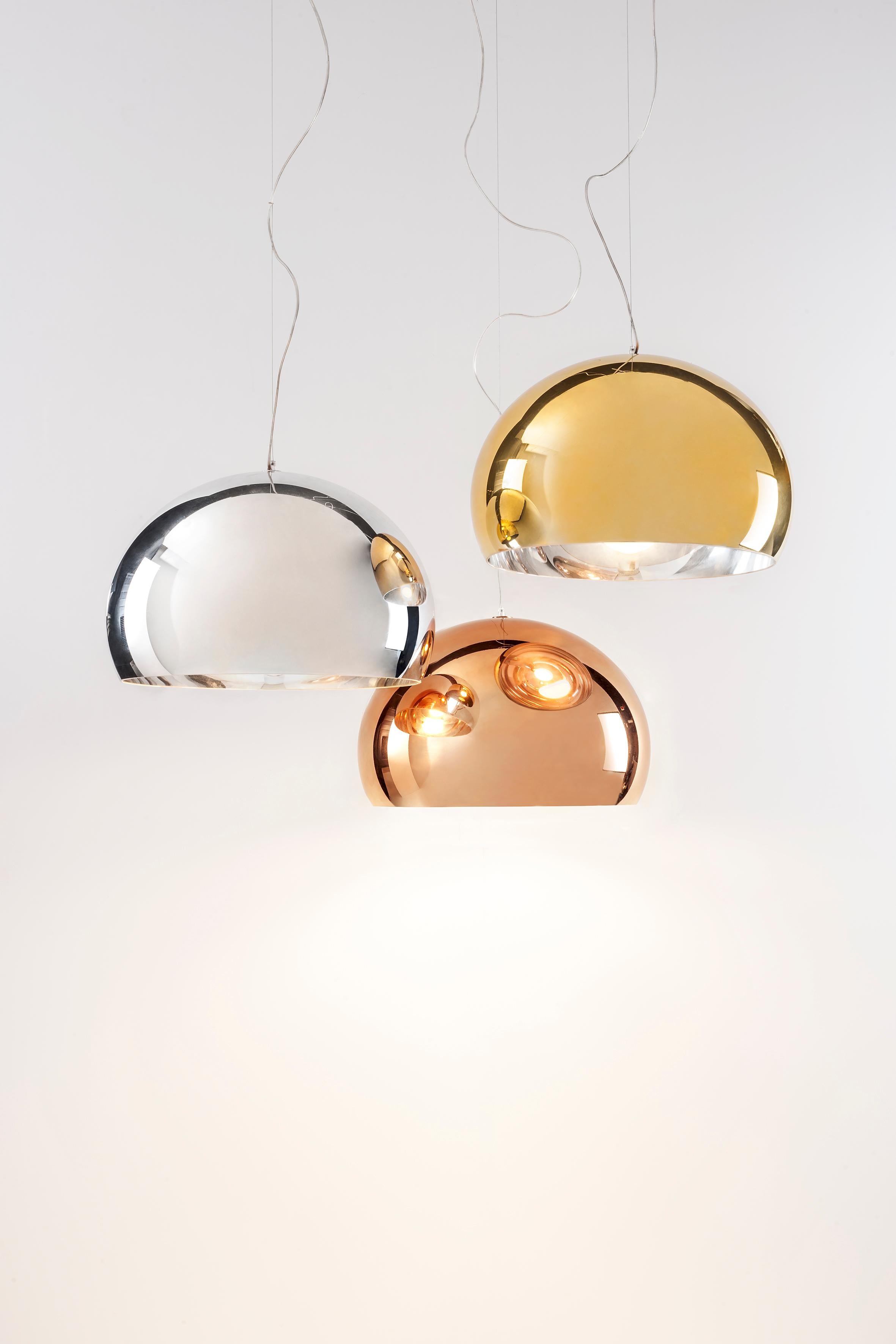 Modern Kartell Medium FL/Y Pendant Light in Gold by Ferruccio Laviani For Sale