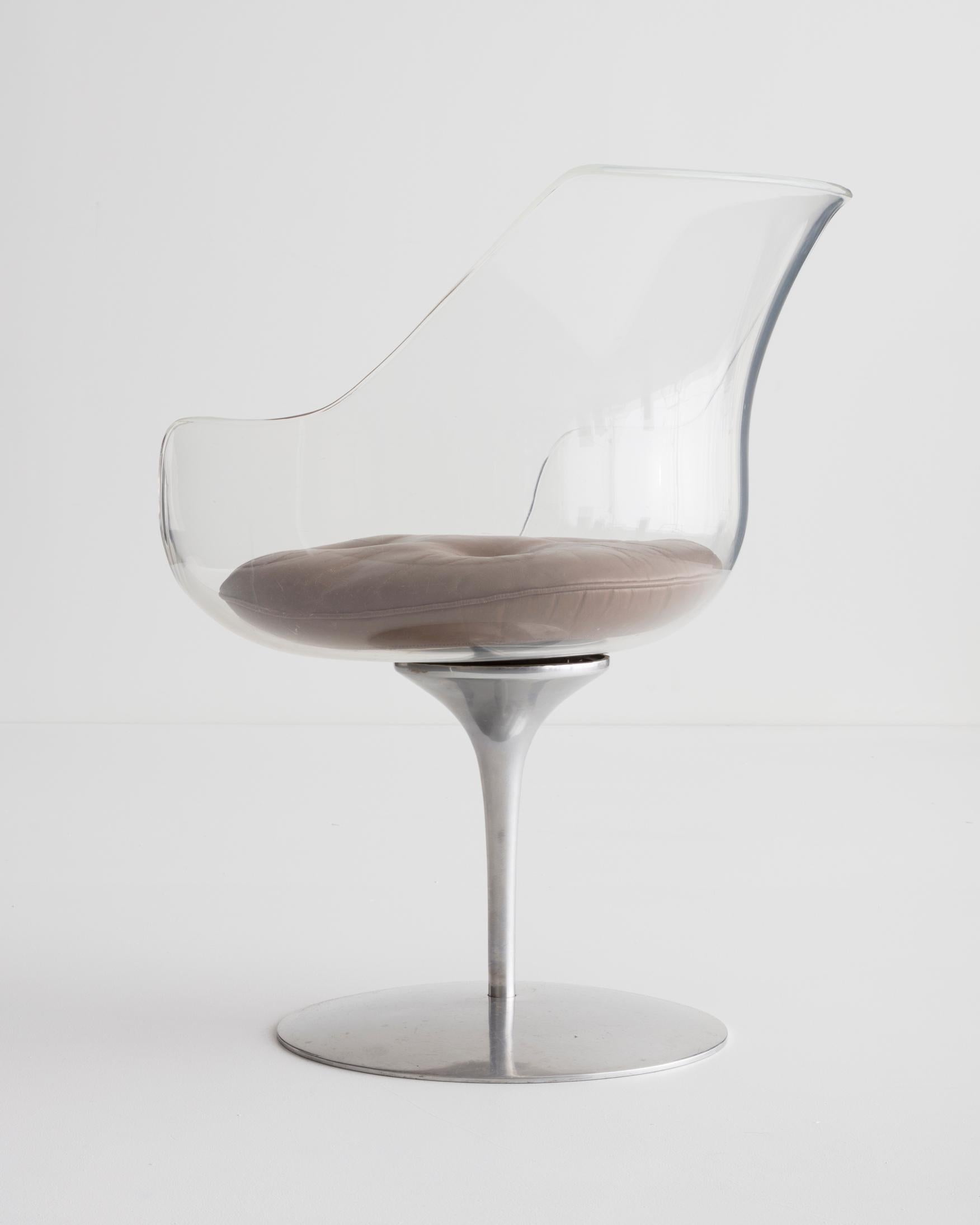 Satz von 2 Esszimmerstühlen „Champagne“ mit Ledersitzen, 1957 (Moderne)