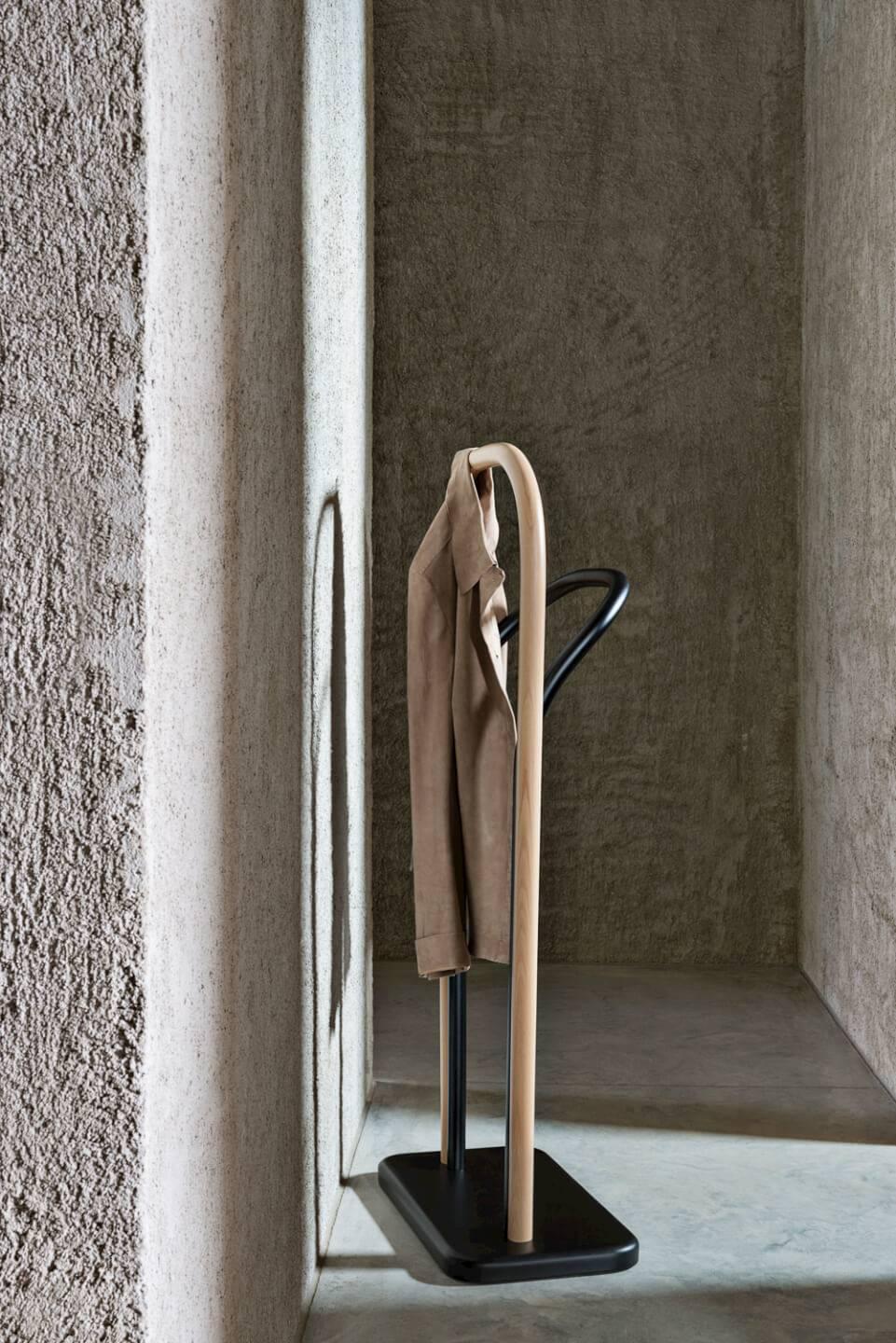 Modern Arch Clothes Valet in Beech by Front & GTV For Sale