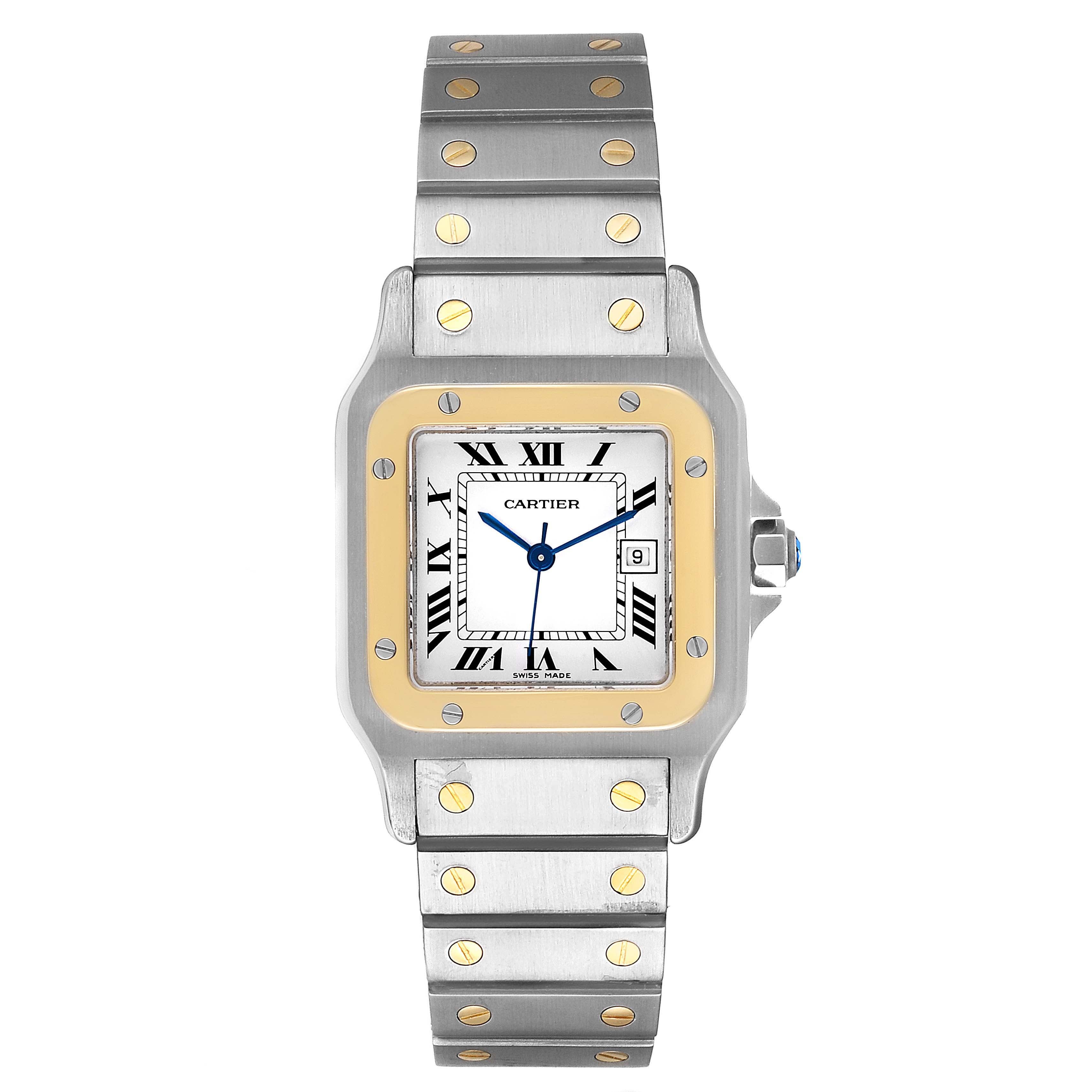 Cartier Santos Galbee Steel Yellow Gold Men S Watch 187901 For Sale At 1stdibs