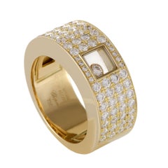 Chopard Happy Diamonds Women’s 18 Karat Yellow Gold Diamond Pave Band Ring