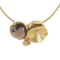 Carrera y Carrera Danza 18 Karat Gold Diamond and Smoky Quartz Cluster Collar
