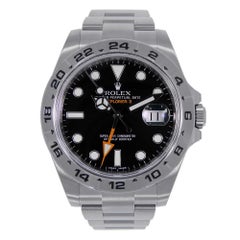 Certified Rolex Explorer II Stainless Steel Black Dial Watch 216570