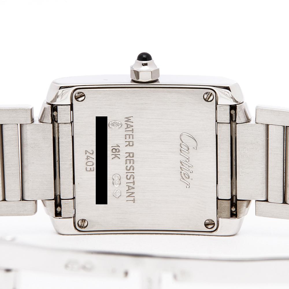 1990's Cartier Tank Francaise White Gold W50012S3 Wristwatch 2