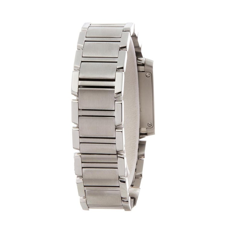 2000's Cartier Tank Francaise Anniversary Stainless Steel Wristwatch ...