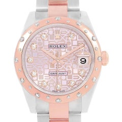 Rolex Datejust 31 Midsize Steel Everose Gold Diamond Watch 178341