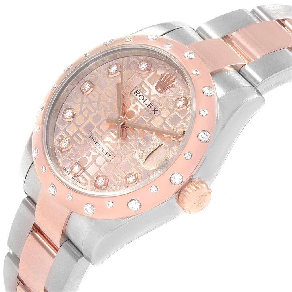 Rolex Datejust 31 Midsize Steel Everose Gold Diamond Watch 178341 For Sale 5