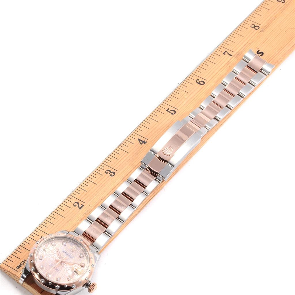 Rolex Datejust 31 Midsize Steel Everose Gold Diamond Watch 178341 For Sale 8