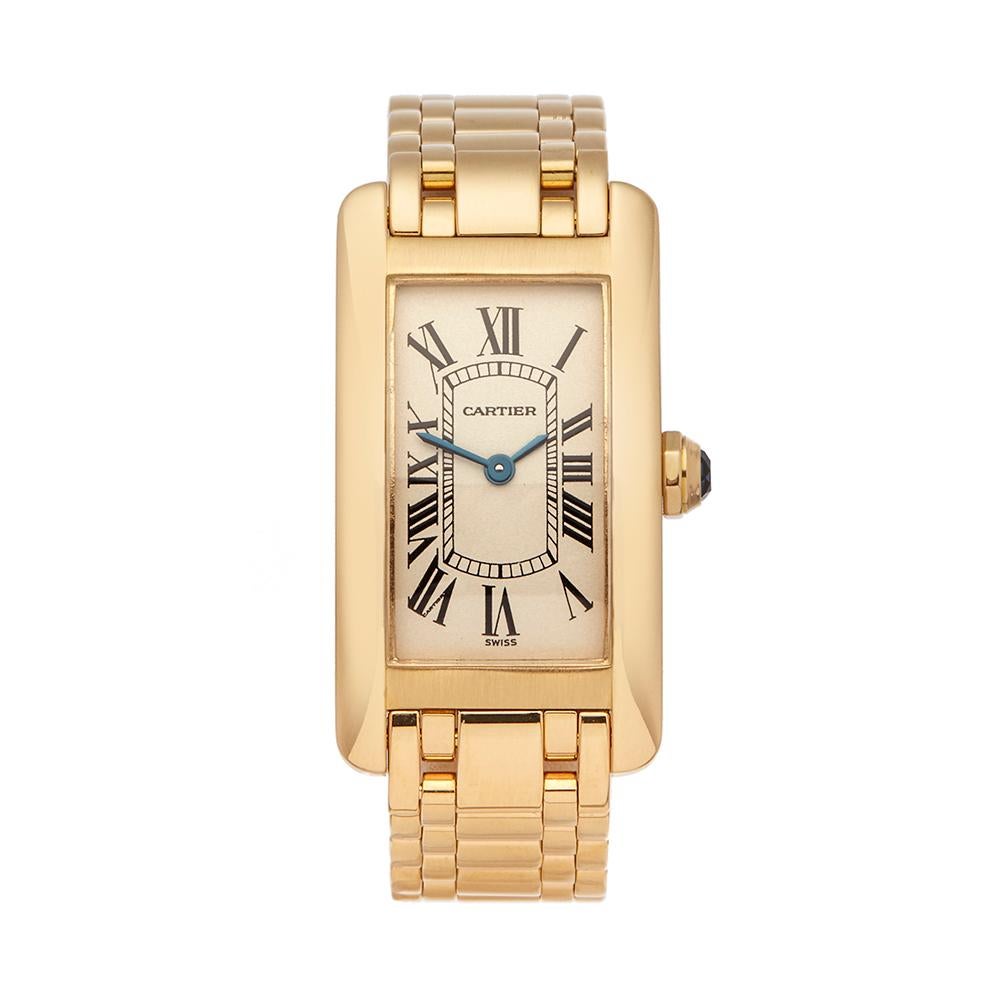 1990s Cartier Tank Americaine Yellow Gold 1710 Wristwatch