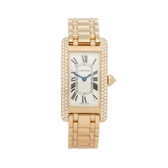 2000s Cartier Tank Americaine Yellow Gold 1711 Wristwatch