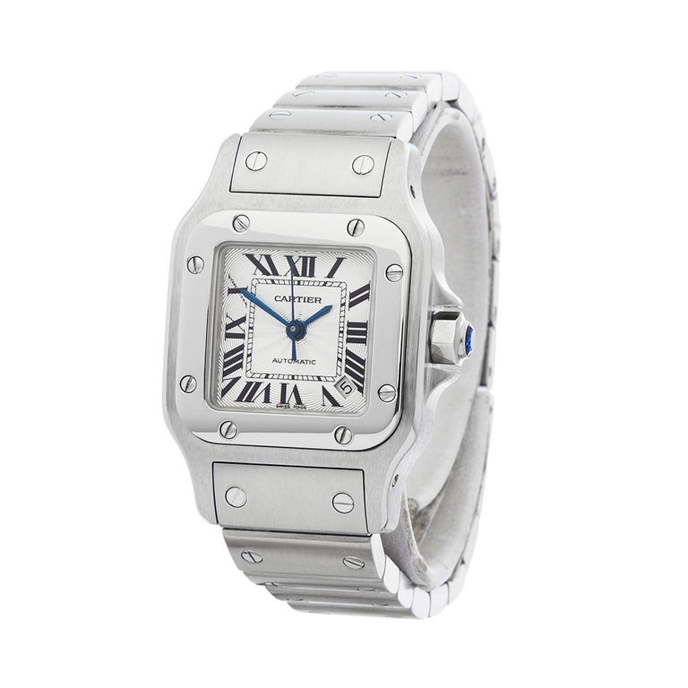 2000s Cartier Santos Galbee Stainless Steel 2423 or W20055D6 Wristwatch ...
