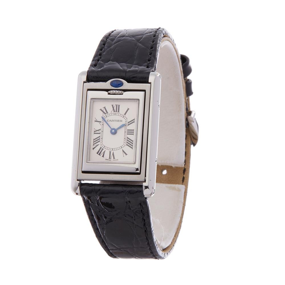 Contemporary 2000s Cartier Basculante Stainless Steel 2386 or W10X1258 Wristwatch
 *
 *Complete with: Box Only dated 2000s
 *Case Size: 22mm by 32mm
 *Strap: Black Alligator Leather
 *Age: 2000's
 *Strap length: Adjustable up to 20cm. Please note we