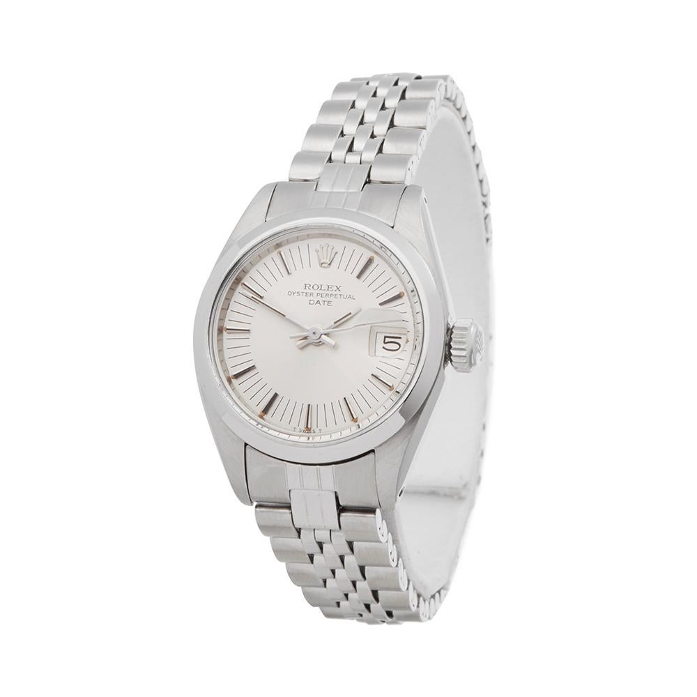 Women's 1977 Rolex Oyster Perpetual Date Stainless Steel 6716 Wristwatch
