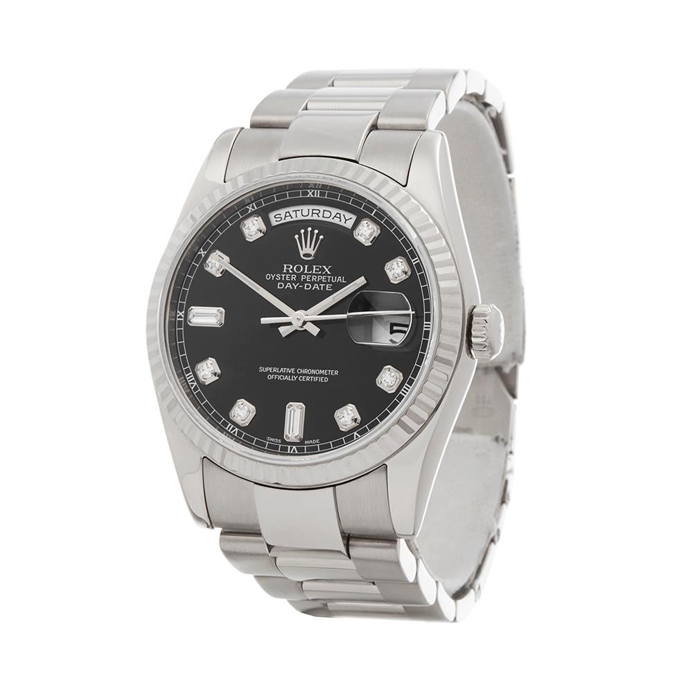 2000 Rolex Day-Date White Gold 118239 Wristwatch In Excellent Condition In Bishops Stortford, Hertfordshire