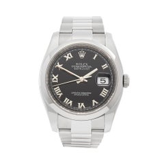 Used 2010 Rolex Datejust 36 Stainless Steel 116200 Wristwatch