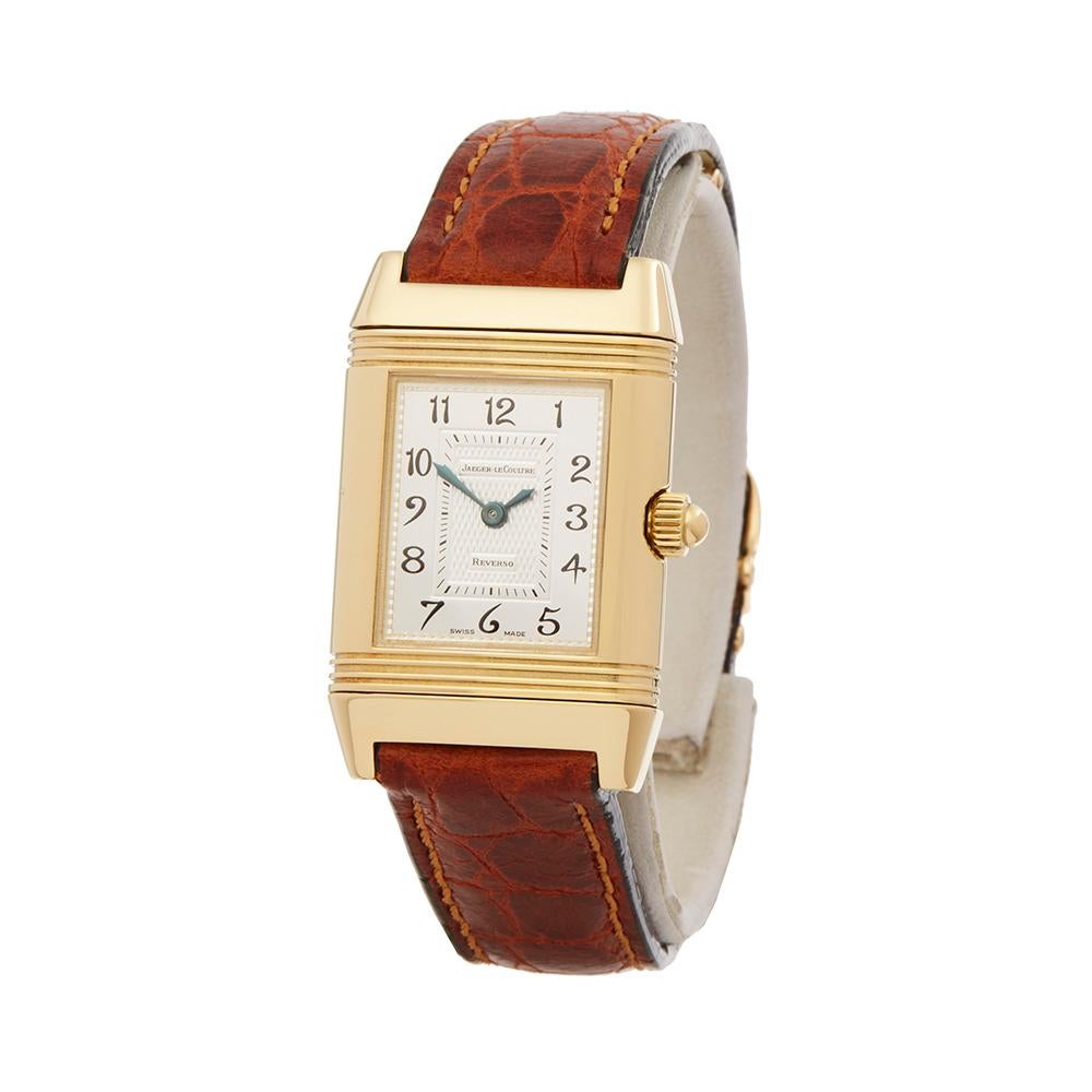 Contemporary 2000's Jaeger-LeCoultre Reverso Yellow Gold 266.1.44 Wristwatch
 *
 *Complete with: Xupes Presentation Box dated 2000's
 *Case Size: 21mm by 33mm
 *Strap: Red Leather
 *Age: 2000's
 *Strap length: Adjustable up to 20cm. Please note we