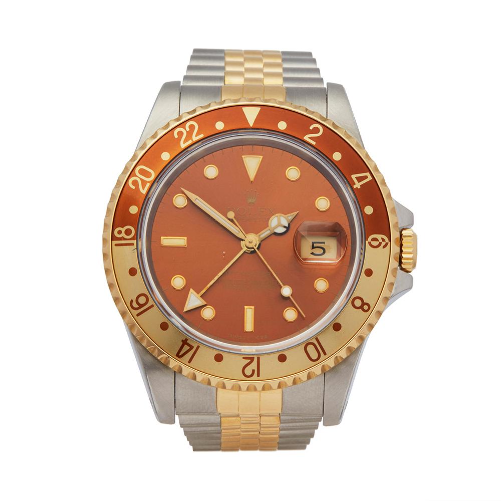 1990 Rolex GMT-Master II Rootbeer Steel & Yellow Gold 16713 Wristwatch
