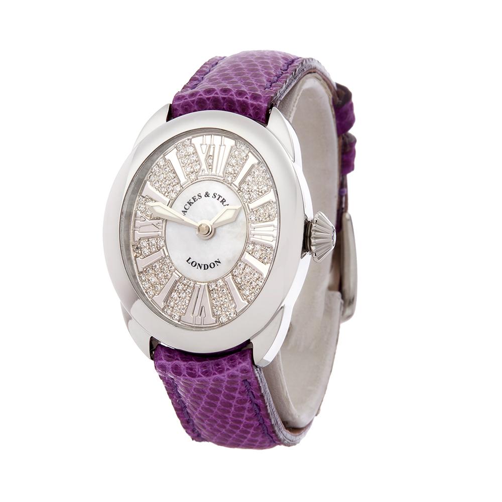 Contemporary 2018 Backes & Strauss Regent Diamond Stainless Steel Wristwatch
 *
 *Complete with: Box, Manuals & Guarantee dated 2018
 *Case Size: 28mm
 *Strap: Purple Crocodile Leather
 *Age: 2018
 *Strap length: Adjustable up to 20cm. Please note