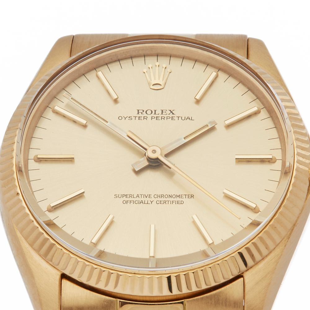 Women's or Men's 1969 Rolex Oyster Perpetual Yellow Gold 1005 Wristwatch