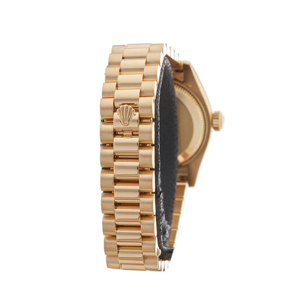 Contemporary 2005 Rolex Datejust Yellow Gold 179178 Wristwatch
 *
 *Complete with: Box & Guarantee dated 30th December 2005
 *Case Size: 26mm
 *Strap: 18K Yellow Gold President
 *Age: 2005
 *Strap length: Adjustable up to 15cm. Please note we can