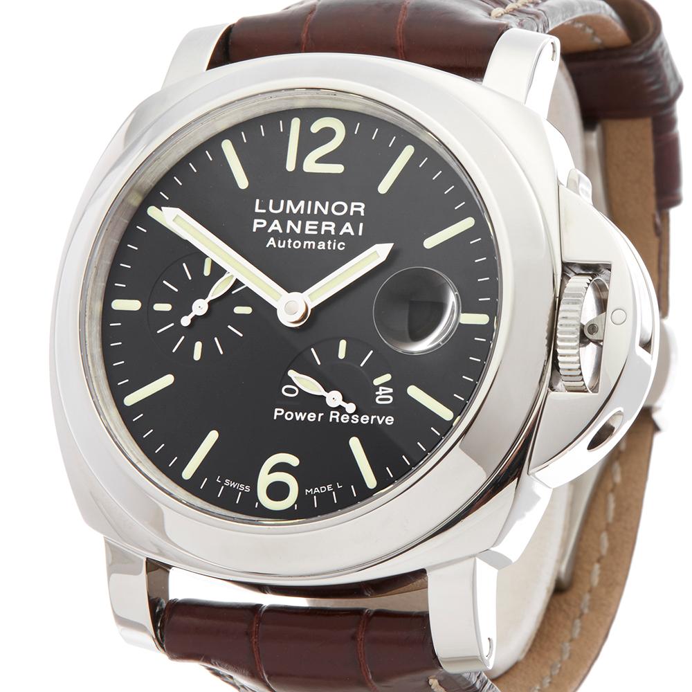 2011 Panerai Luminor Power Reserve Stainless Steel PAM00090 Wristwatch In Excellent Condition In Bishops Stortford, Hertfordshire