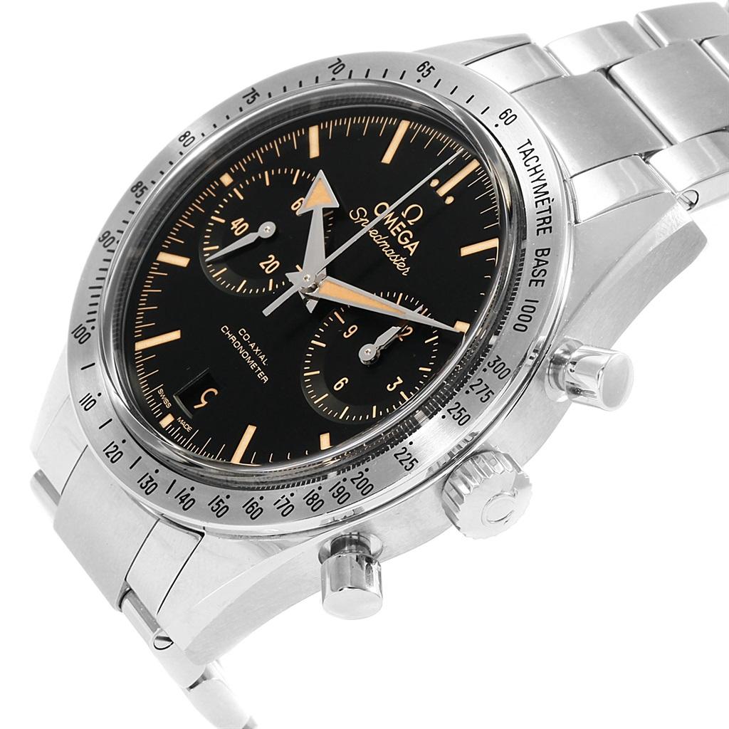 Omega Speedmaster 57 Broad Arrow Watch 331.10.42.51.01.002 Unworn. Officially certified chronometer automatic self-winding chronograph movement. Column wheel mechanism and Co-Axial escapement. Silicon balance-spring on free sprung-balance, 2 barrels