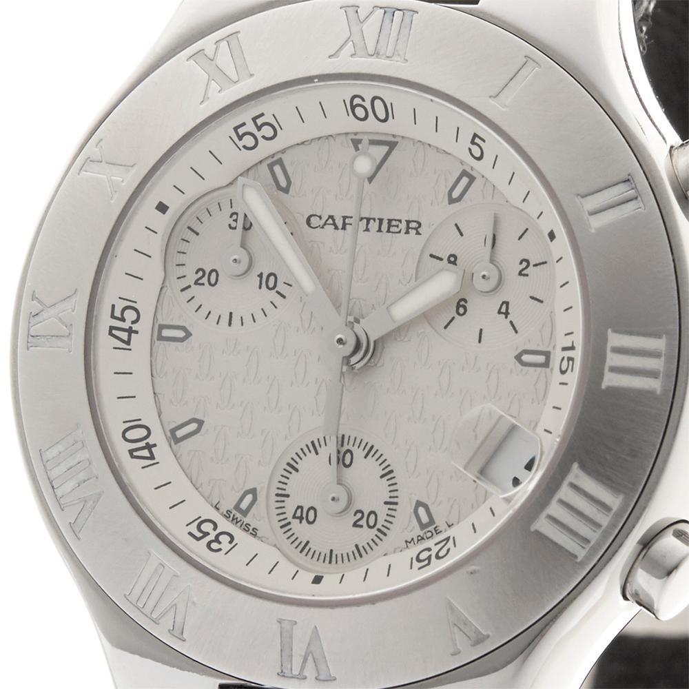 2000s Cartier Must de 21 Chronoscaph Stainless Steel Wristwatch 2