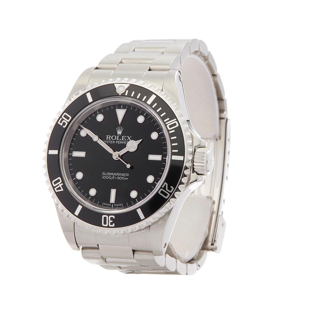 Contemporary 2002 Rolex Submariner Non Date Stainless Steel 14060M Wristwatch
 *
 *Complete with: Box Only dated 2002
 *Case Size: 40mm
 *Strap: Stainless Steel Oyster
 *Age: 2002
 *Strap length: Adjustable up to 18cm. Please note we can order spare