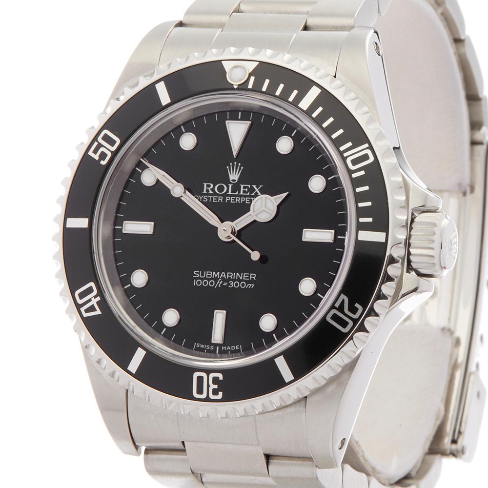 2002 Rolex Submariner Non Date Stainless Steel 14060M Wristwatch In Excellent Condition In Bishops Stortford, Hertfordshire