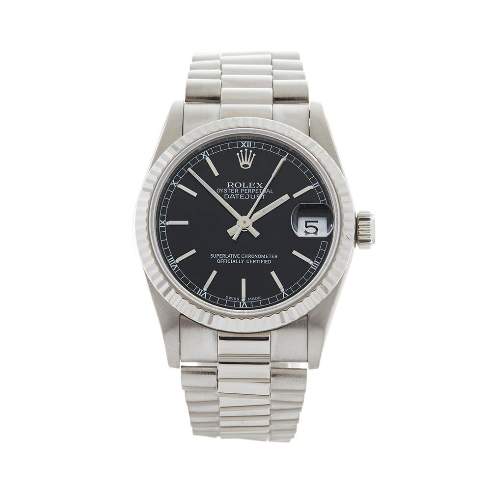 1991 Rolex Datejust White Gold 68279 Wristwatch