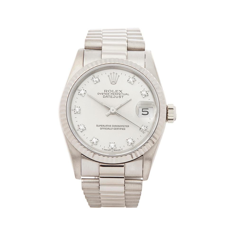 1990 Rolex Datejust White Gold 68279 Wristwatch