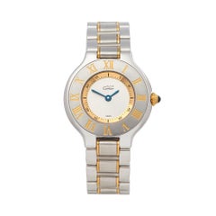 1990s Cartier Must de 21 Steel & Yellow Gold 1340 Wristwatch